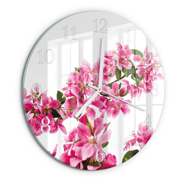 Ronde glazen klok Bloemen
