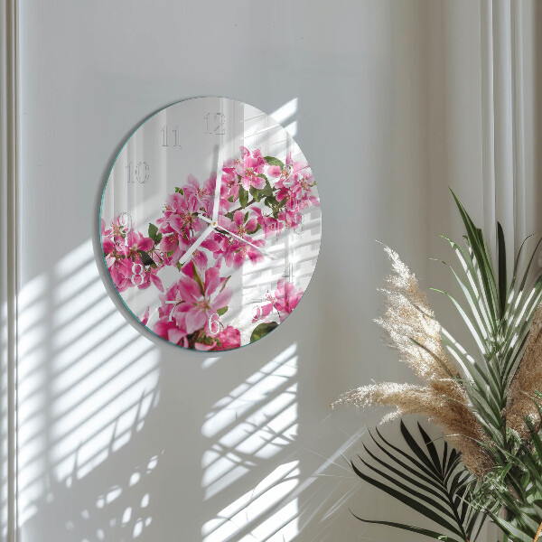 Ronde glazen klok Bloemen
