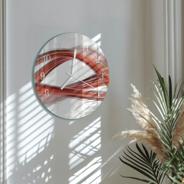 Ronde glazen klok Abstracte lijnen