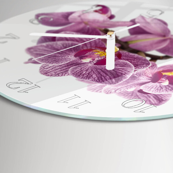 Ronde glazen klok Orchideeën
