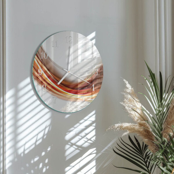 Ronde glazen klok Abstracte lijnen