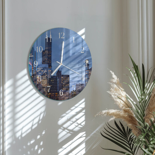 Ronde glazen klok Horizon