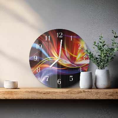 Ronde glazen klok Abstracte kunst
