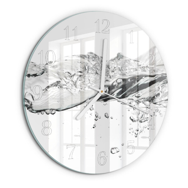 Ronde glazen klok Water