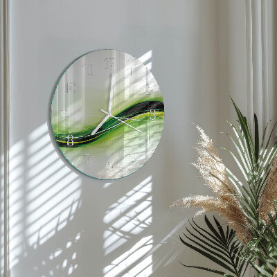 Ronde glazen klok Abstracte lijnen