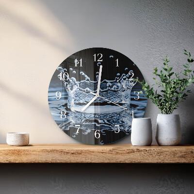 Ronde glazen klok Water