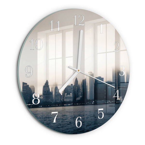 Ronde glazen klok Horizon