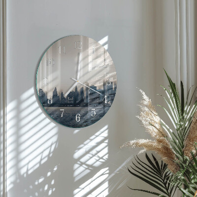 Ronde glazen klok Horizon