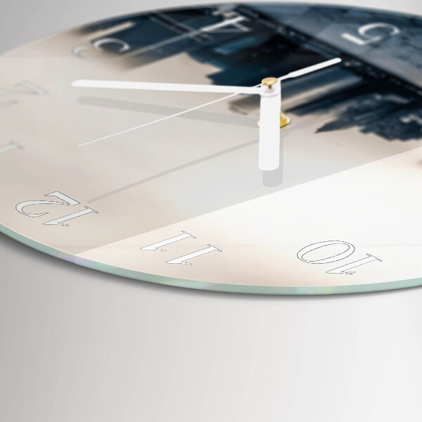 Ronde glazen klok Horizon