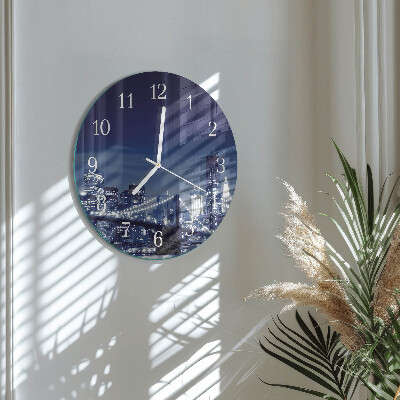 Ronde glazen klok Horizon