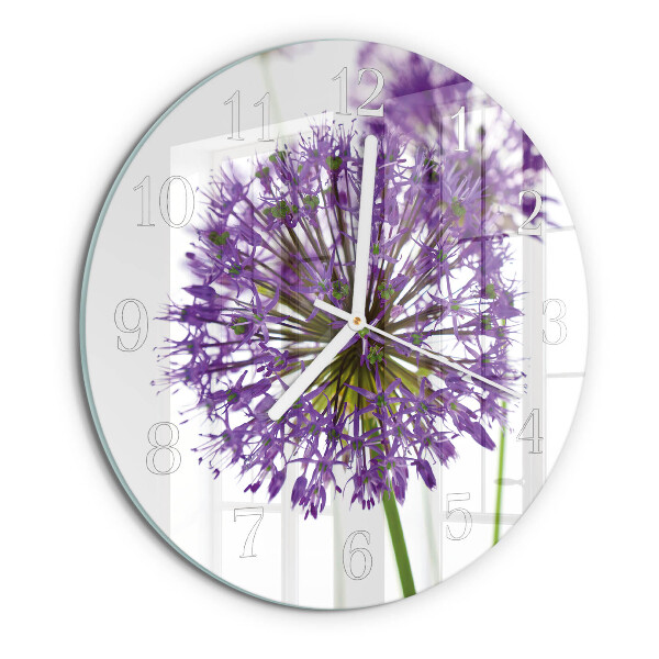 Ronde glazen klok Bloem
