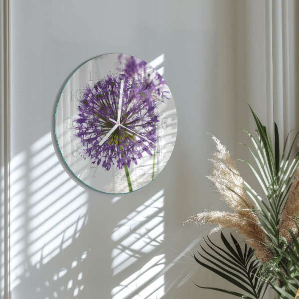 Ronde glazen klok Bloem