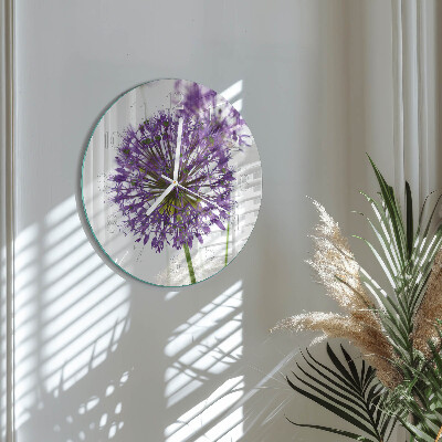 Ronde glazen klok Bloem