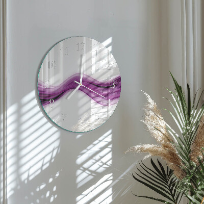 Ronde glazen klok Abstracte lijnen