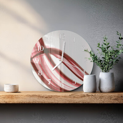 Ronde glazen klok Abstracte lijnen