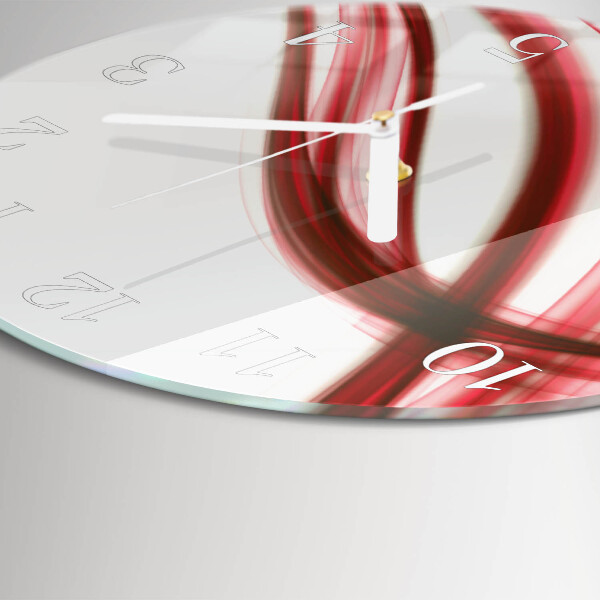 Ronde glazen klok Abstracte lijnen