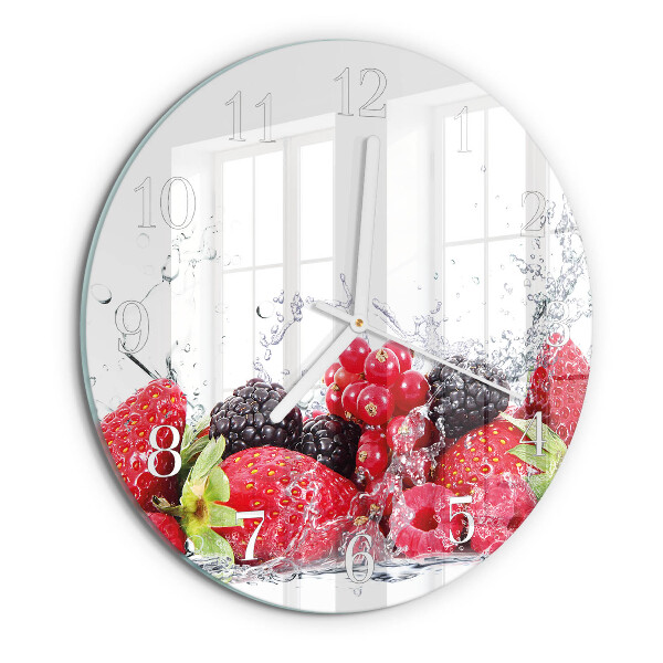 Ronde glazen klok Fruit