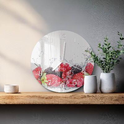 Ronde glazen klok Fruit