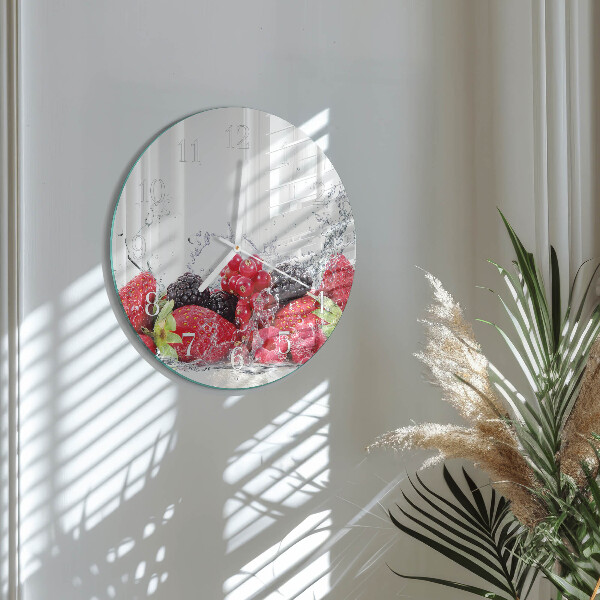 Ronde glazen klok Fruit
