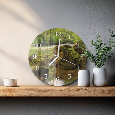 Ronde glazen klok Landschapsrivier