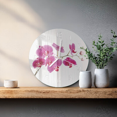 Ronde glazen klok Orchidee