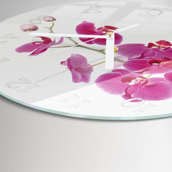 Ronde glazen klok Orchidee