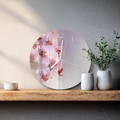 Ronde glazen klok Orchidee