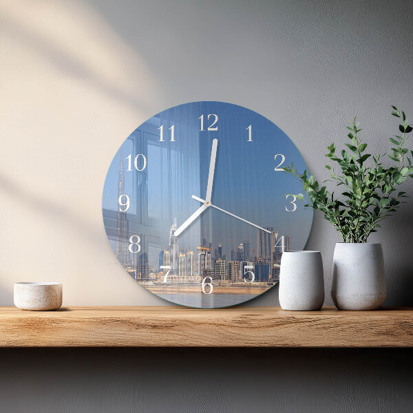 Ronde glazen klok Dubai Horizon