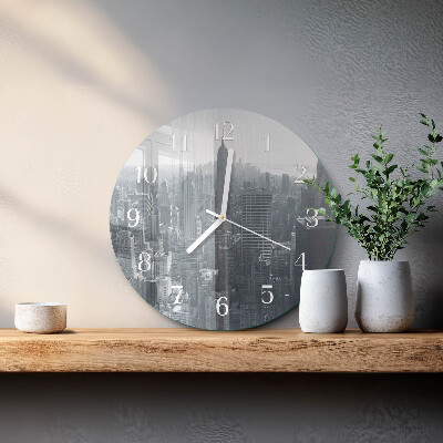 Ronde glazen klok Horizon