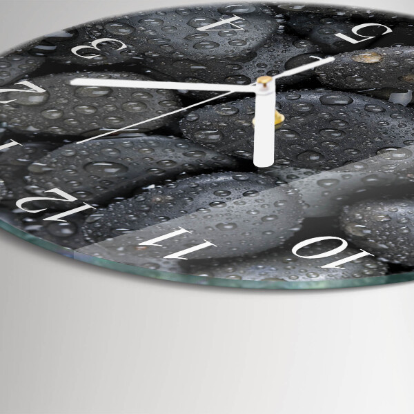 Ronde glazen klok Stenen Water
