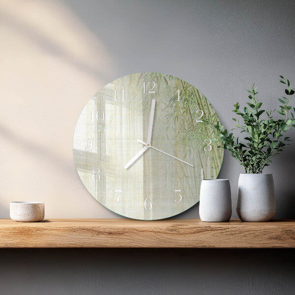 Ronde glazen klok Bamboeplant