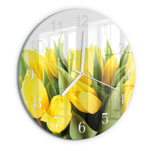 Ronde glazen klok Tulpenbloemen