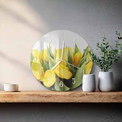 Ronde glazen klok Tulpenbloemen