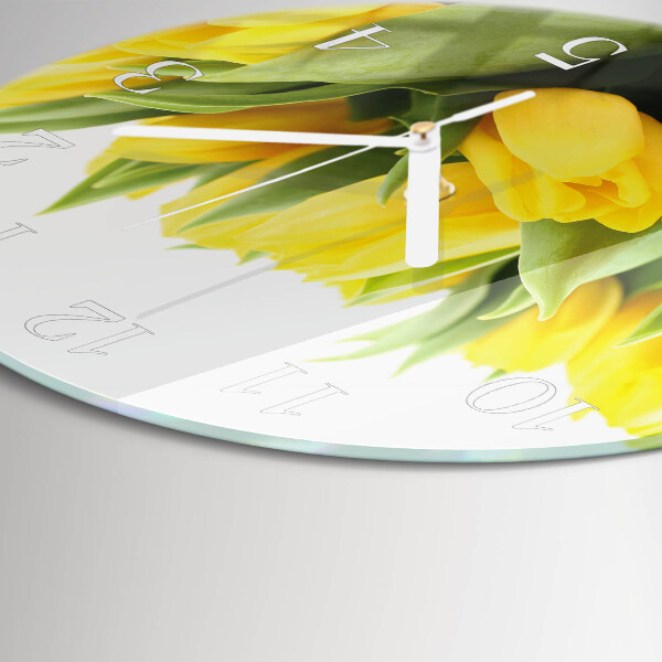 Ronde glazen klok Tulpenbloemen