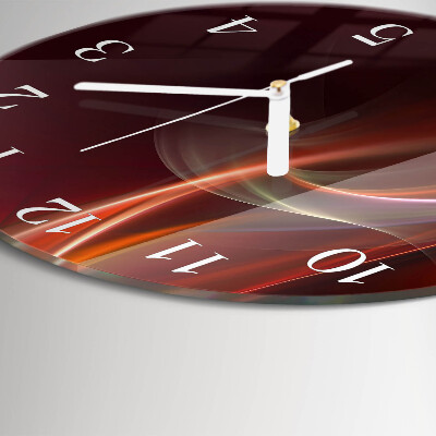 Ronde glazen klok Abstracte lijnen