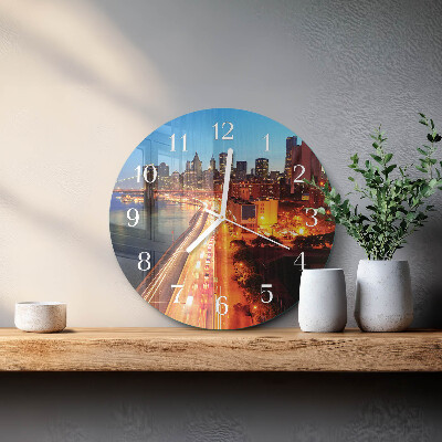 Ronde glazen klok Horizon
