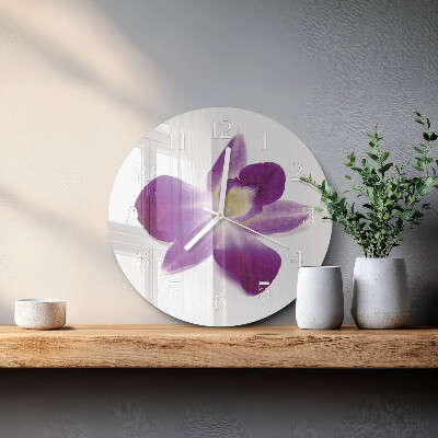 Ronde glazen klok Orchideebloem