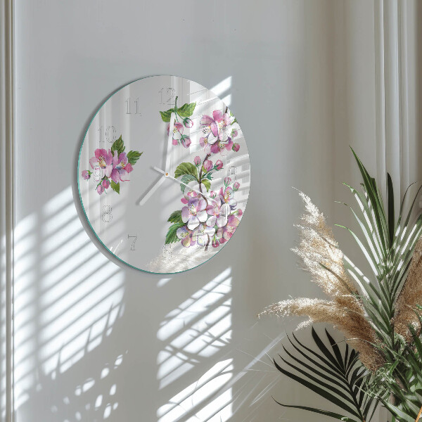 Ronde glazen klok Bloemen