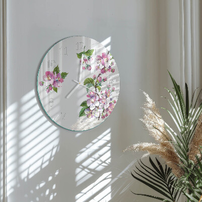 Ronde glazen klok Bloemen