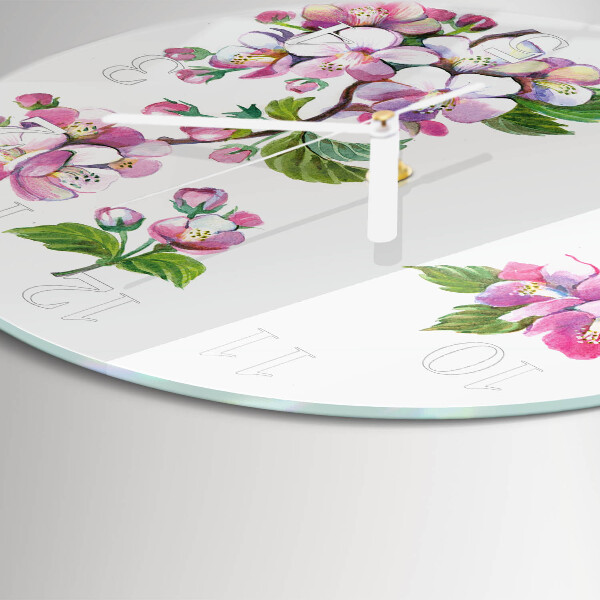 Ronde glazen klok Bloemen