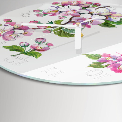 Ronde glazen klok Bloemen