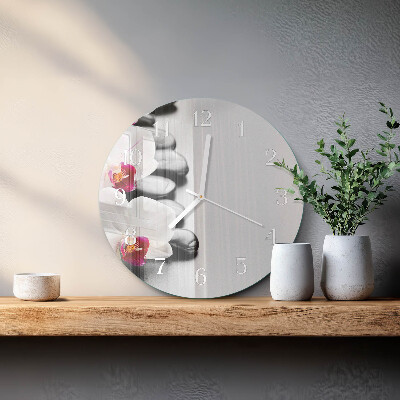Ronde glazen klok Orchideeënstenen