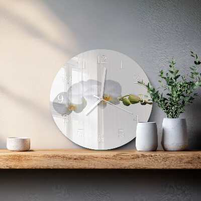 Ronde glazen klok Orchidee