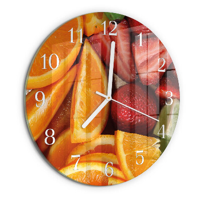 Ronde glazen klok Fruit