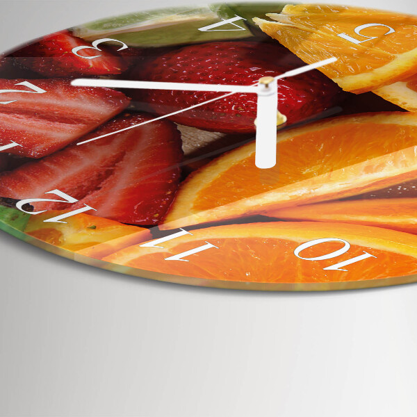 Ronde glazen klok Fruit