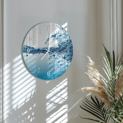 Ronde glazen klok Water