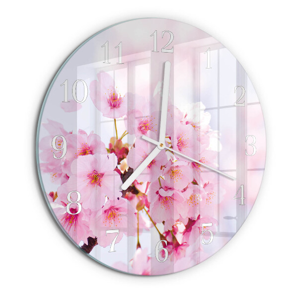 Ronde glazen klok Bloemen
