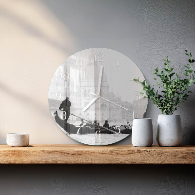 Ronde glazen klok De Venetiaanse boot