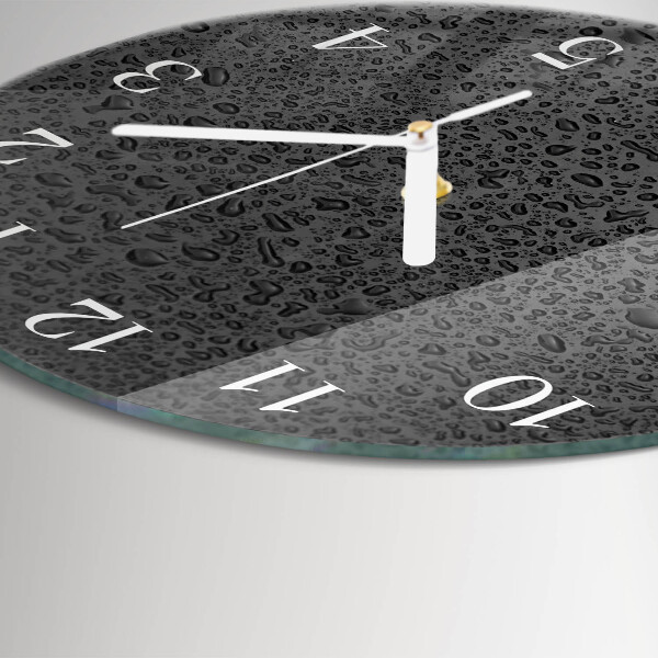 Ronde glazen klok Waterdruppels