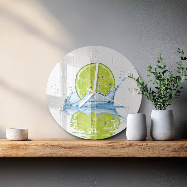 Ronde glazen klok Kalkwater